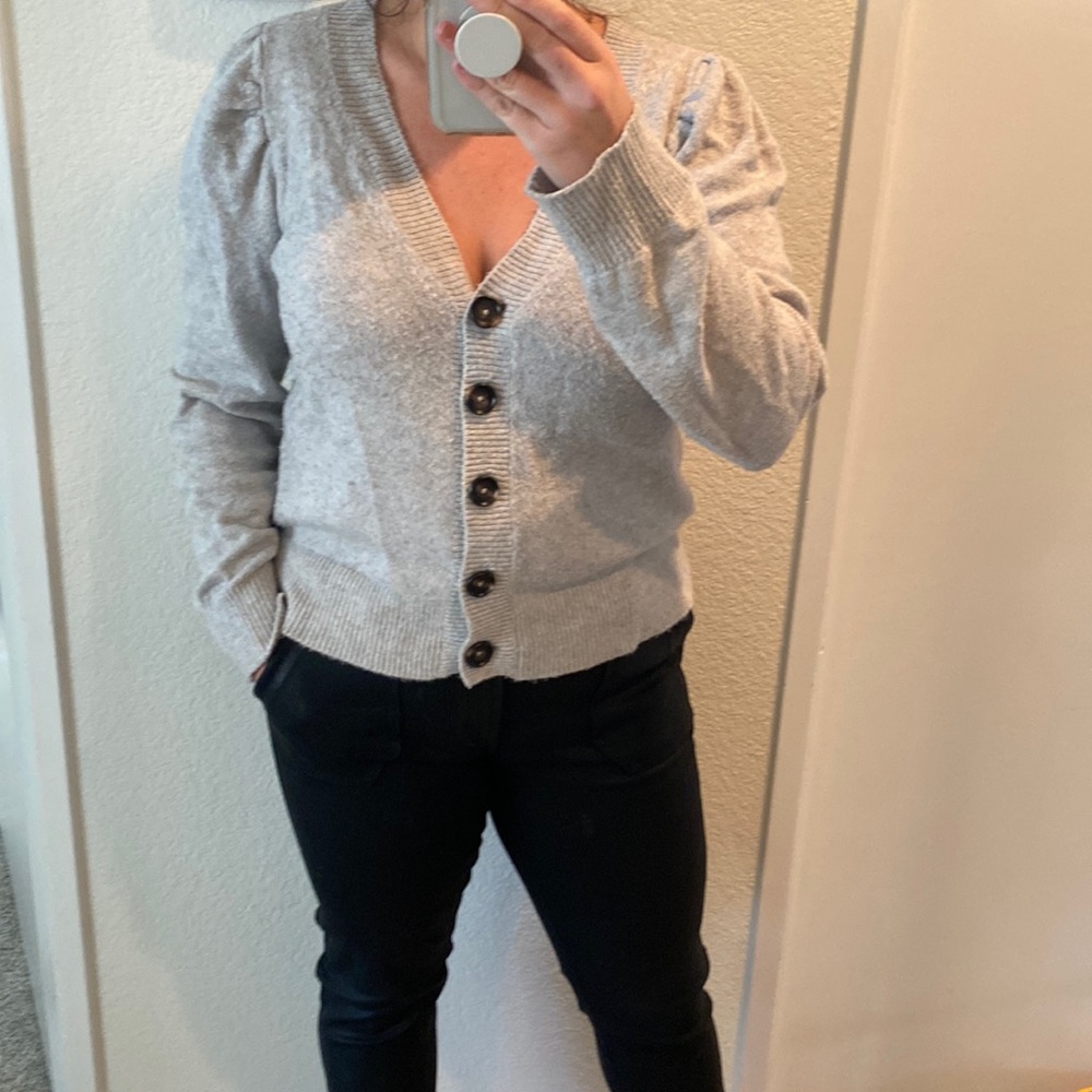 Grey button up cardigan